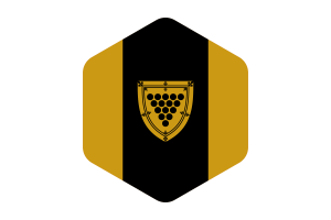 Cornwall Flag Rounded Hexagon Shape flag