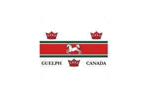 Guelph Flag Square Rounded Shape flag