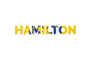 Hamilton Text Art flag