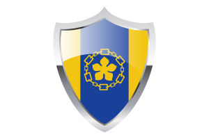 Hamilton Flag with Medieval Heater Shield flag