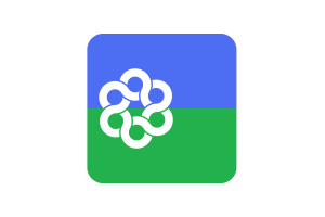 Metropolitan Toronto Flag Square Rounded Shape flag