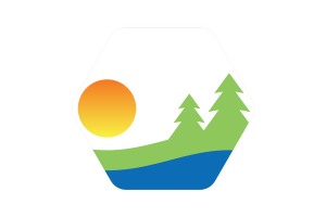 Kawartha Lakes Flag Illustration Hexagon Rounded Shape flag