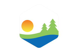 Kawartha Lakes Flag Rounded Hexagon Shape flag