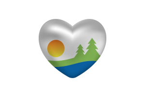  Love of Kawartha Lakes Heart Shape flag