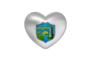 Love of Lakeshore Heart Shape flag