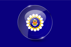 Bouton Rond Brillant du Drapeau d'Oshawa flag