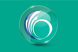 Bouton rond brillant du drapeau d'Ottawa flag