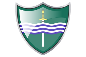 Shield with Flag of Peterborough flag