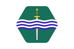 Peterborough Flag Illustration Hexagon Rounded Shape flag