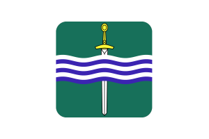 Peterborough Flag Square Rounded Shape flag