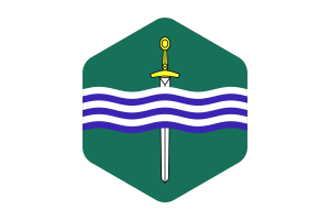 Peterborough Flag Rounded Hexagon Shape flag