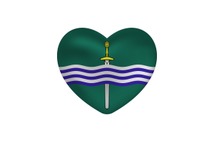  Love of Peterborough Heart Shape flag