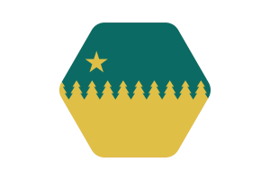 Sudbury Flag Illustration Hexagon Rounded Shape flag