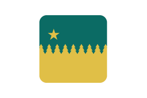 Sudbury Flag Square Rounded Shape flag