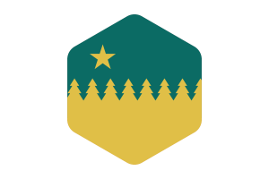 Sudbury Flag Rounded Hexagon Shape flag