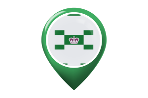 Icono de pin de mapa de la bandera de Charlottetown flag