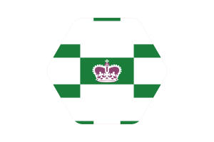 Ilustración de la bandera de Charlottetown forma hexagonal redondeada flag