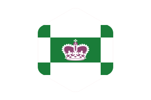 Forma hexagonal redondeada de la bandera de Charlottetown flag