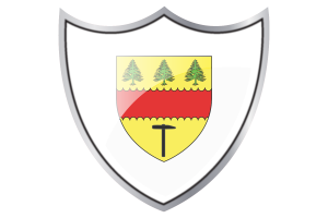 Écu avec Drapeau de Chibougamau flag