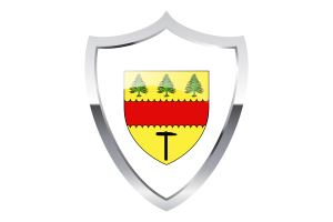 Drapeau de Chibougamau avec Écu Médiéval flag