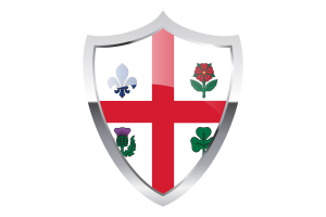 Drapeau de Montréal avec bouclier médiéval flag