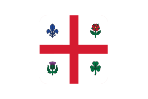 Drapeau de Montréal forme carrée arrondie flag