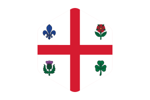 Drapeau de Montréal forme hexagonale arrondie flag