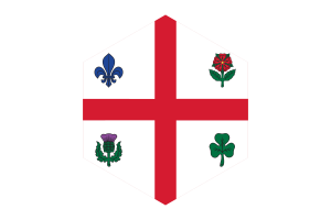 Drapeau de Montréal forme hexagonale flag