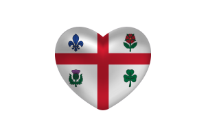 Amour de Montréal forme cœur flag