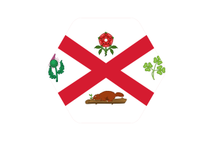 Montreal Flag Illustration Hexagon Rounded Shape flag