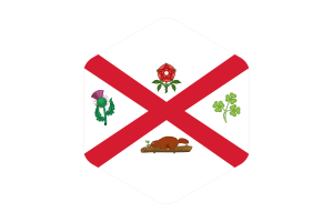 Montreal Flag Rounded Hexagon Shape flag