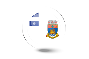 Quebec Flag Glossy Round Button flag