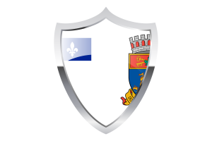 Quebec Flag with Medieval Heater Shield flag