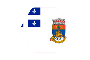 Quebec Flag Illustration Hexagon Rounded Shape flag