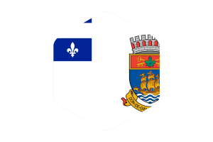 Quebec Flag Rounded Hexagon Shape flag