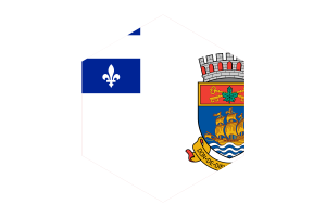 Quebec Flag Hexagon Shape flag