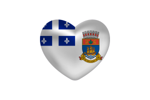  Love of Quebec Heart Shape flag