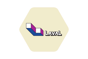 Ilustración de la Bandera de Laval en Forma de Hexágono Redondeado flag