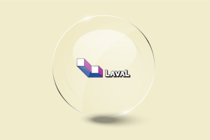 Botón Redondo Brillante de la Bandera de Laval flag