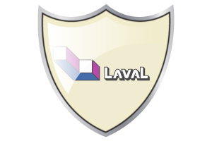 Escudo con la Bandera de Laval flag