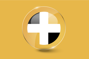 Bouton Rond Brillant Drapeau de Lévis flag