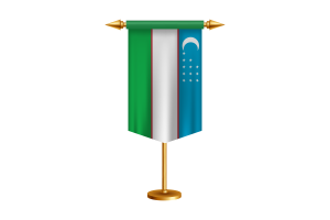 Uzbekistan Flag Illustration with Stand flag