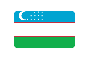 Uzbekistan Flag Triangle Rounded Shape flag