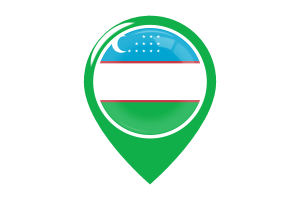 Uzbekistan Flag Map Pin Icon flag