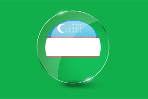 Uzbekistan Flag Glossy Round Button flag