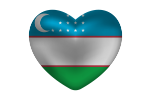 Love of Uzbekistan Heart Shape flag