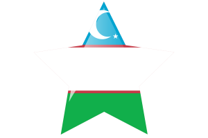 Uzbekistan Flag Star Icon flag