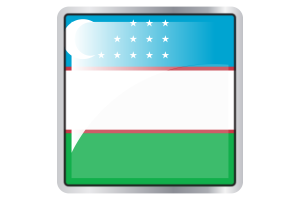 Uzbekistan Flag Square icon flag