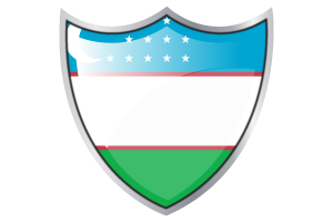 Shield with Flag of Uzbekistan flag