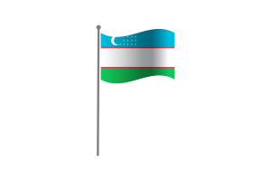 Waving Flag of Uzbekistan flag